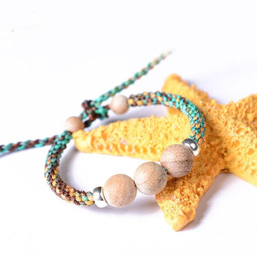 Handmade Braided Camphor Wood NATURAL MOSQUITO REPELLENT Rope bracelet-Fits Kids!
